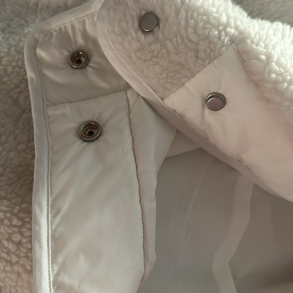 Sherpa Mixed Media Puffer Coat Size L - Picture 8 of 16